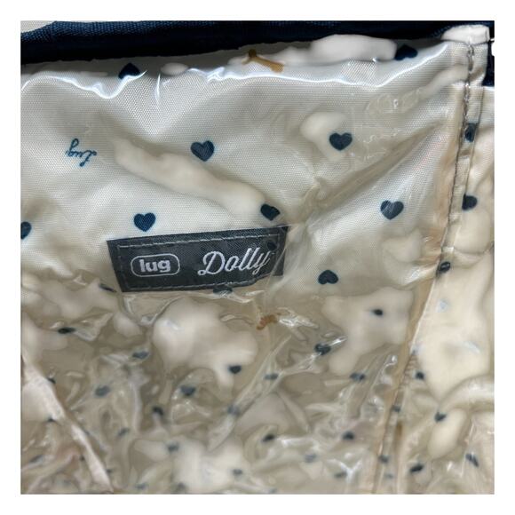 Lug Dolly Tall Cosmetic Case Navy Blue Paws Wipe Clean Lined Travel Organize - Picture 5 of 14